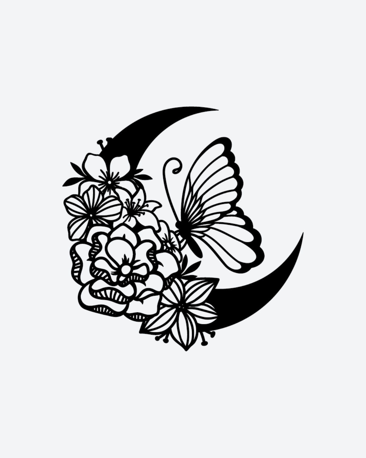 Floral Moon & Butterfly